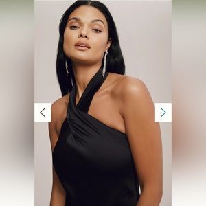 BHLDN Ruby Twist Halter Satin Gown